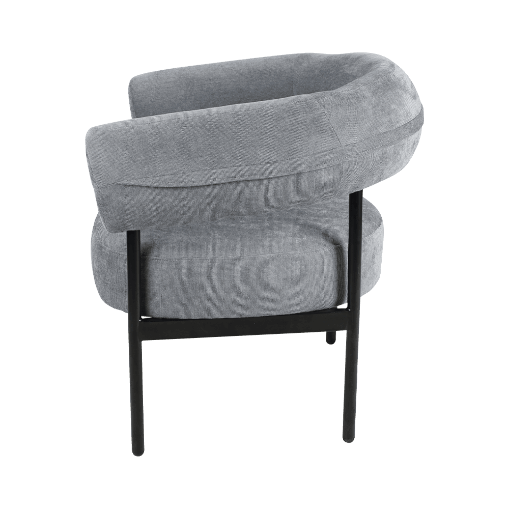 Grå metall ram lounge stol