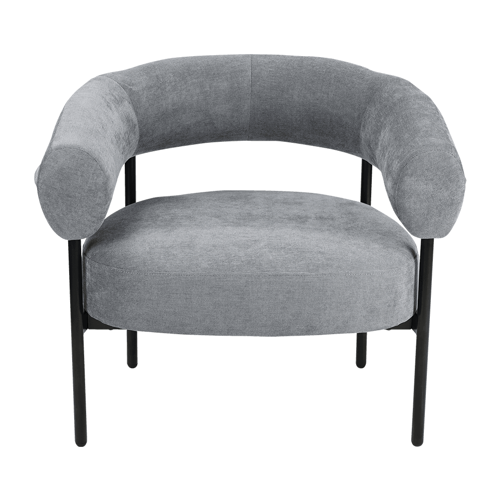 Grå metall ram lounge stol