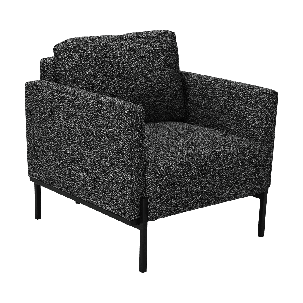 Grå lounge stol med armstöd