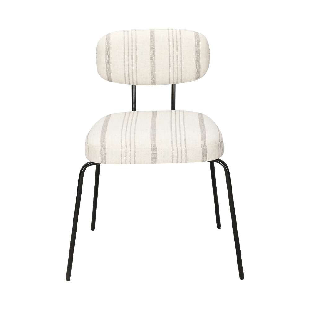 Vit modern metall matstol