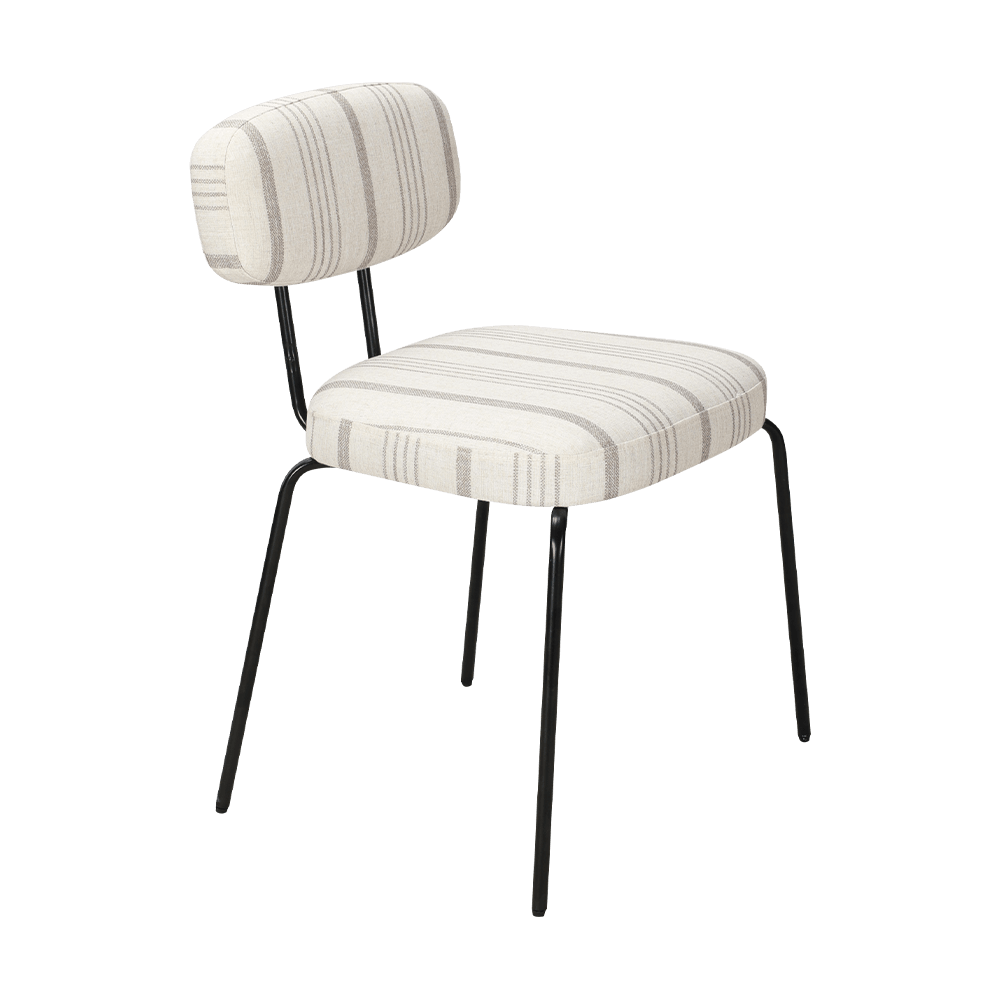 Vit modern metall matstol