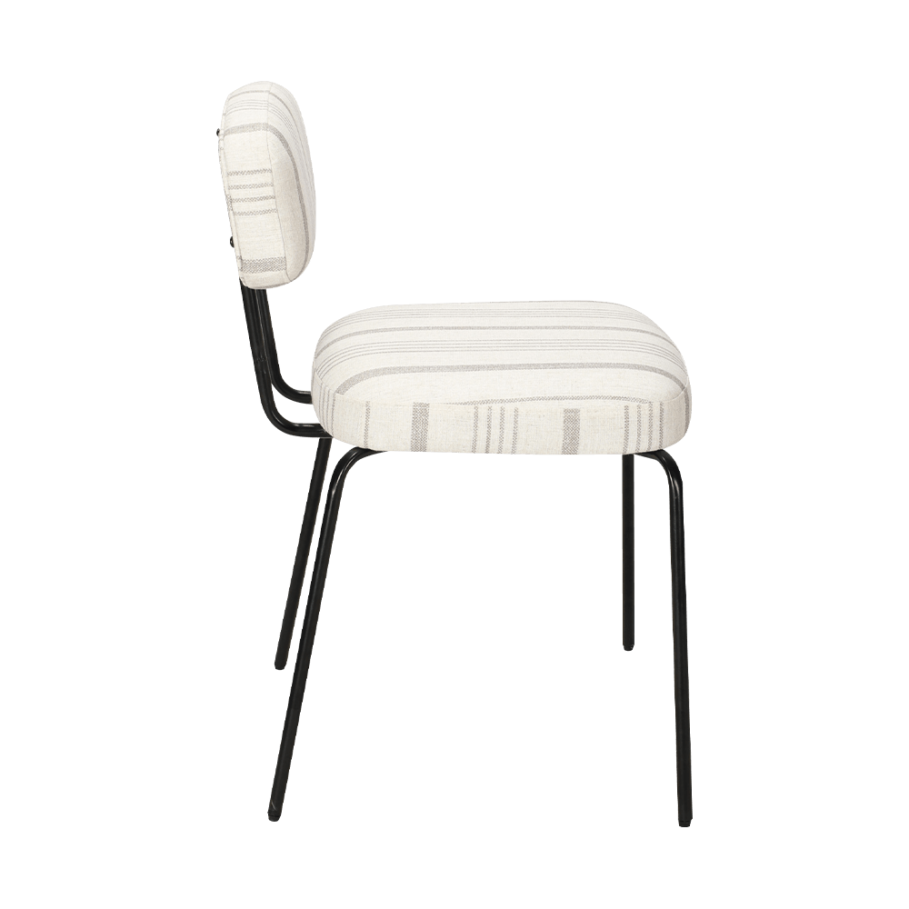 Vit modern metall matstol