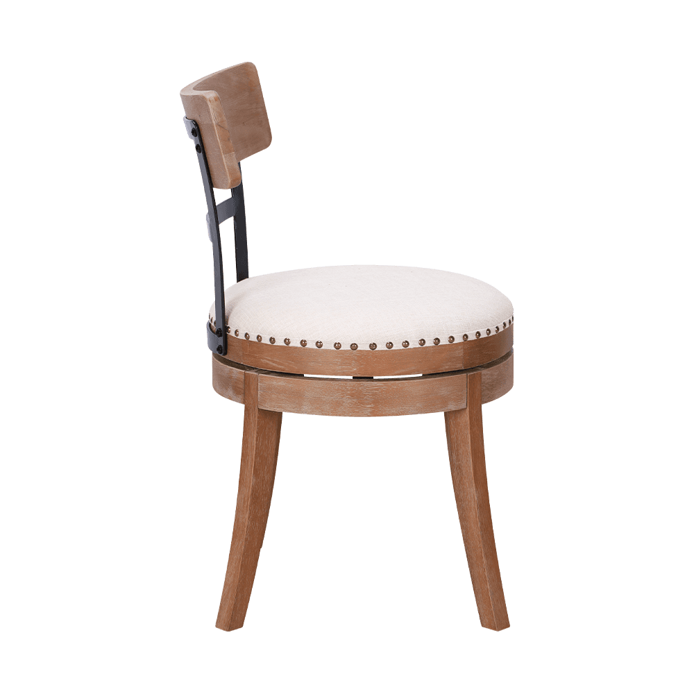 Rund kudde massivt trä matstol