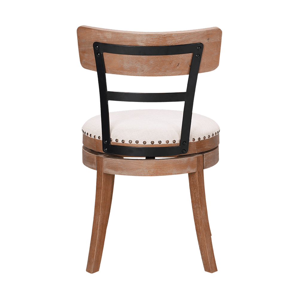 Rund kudde massivt trä matstol